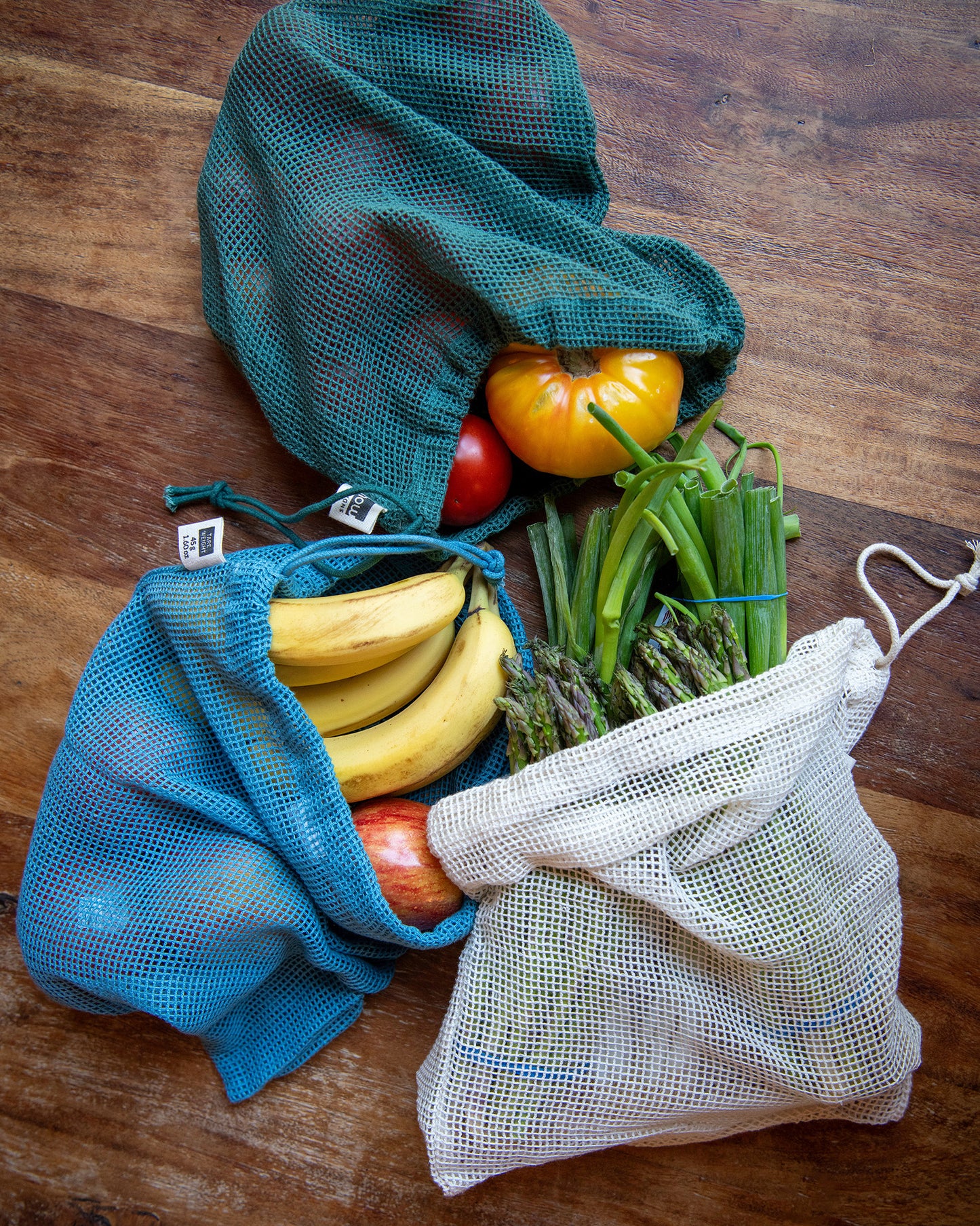 Le Marche Pine Mesh Produce Bags, Set of 3