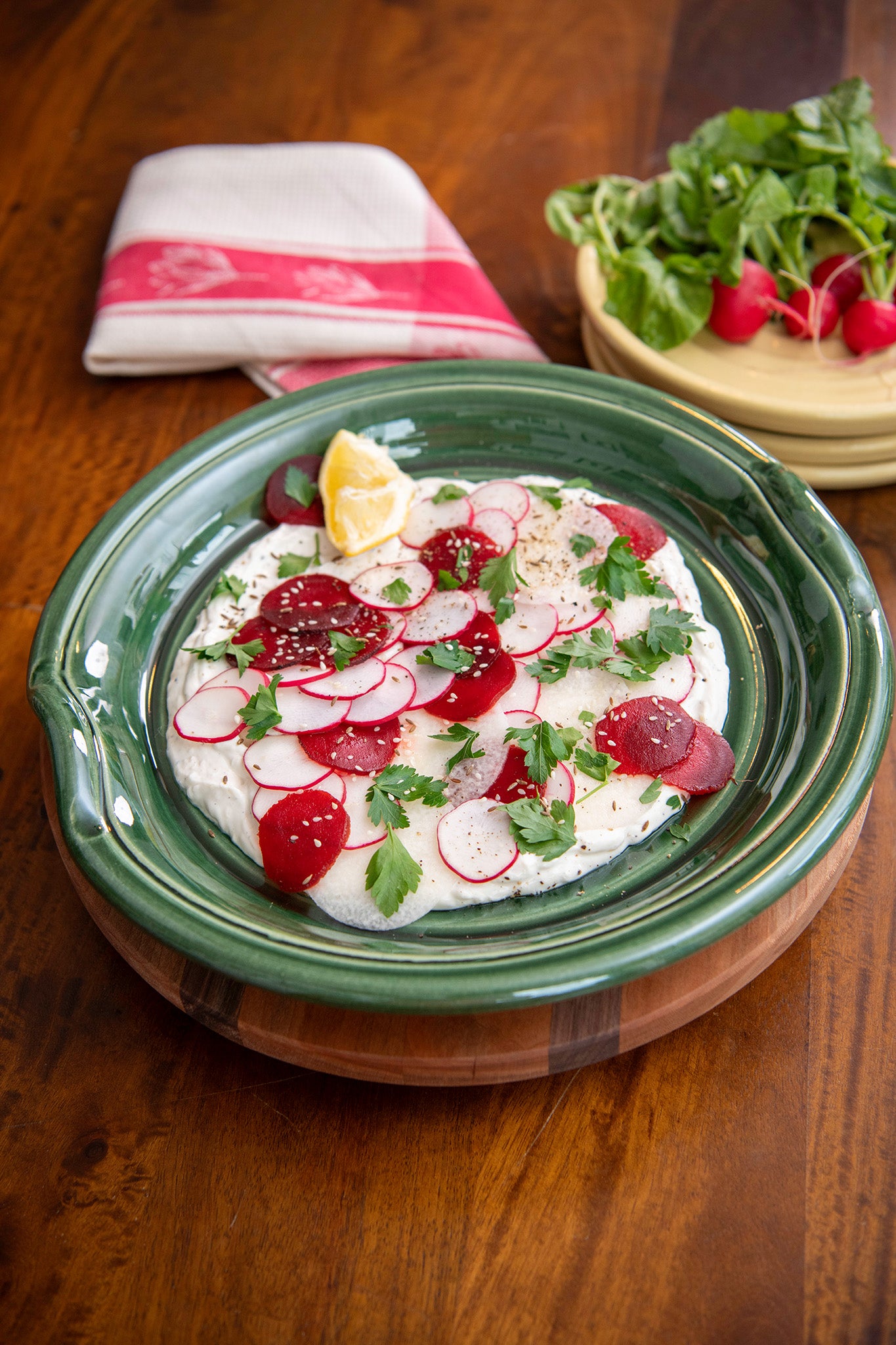 Emerald Fields Ceramic Handled Serving Platter
