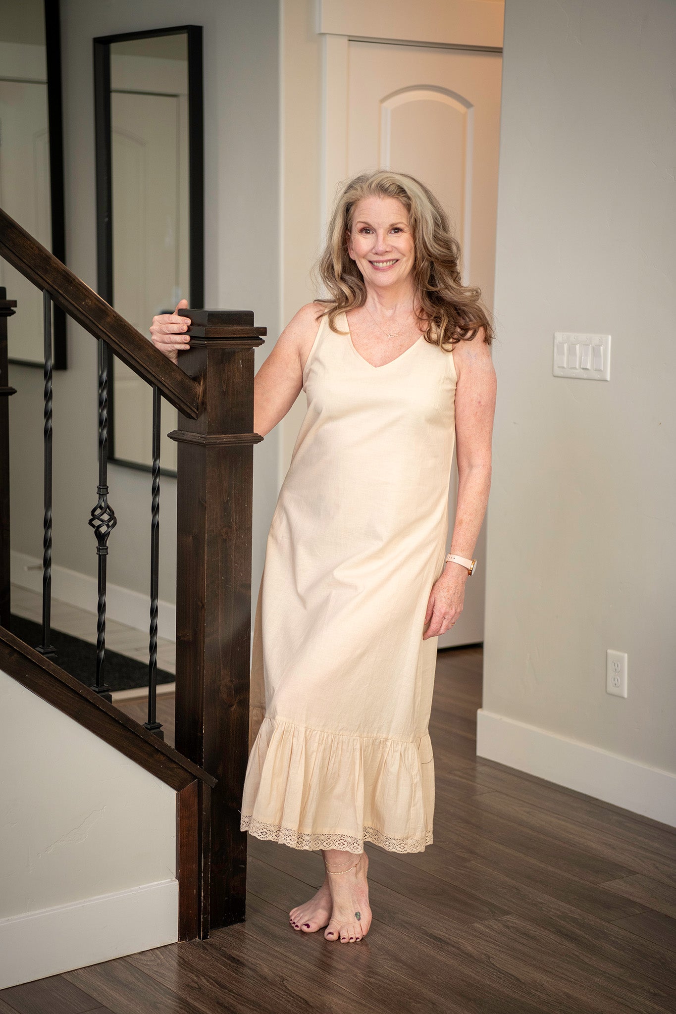 The Eden Slip in Antique White (V-neck)