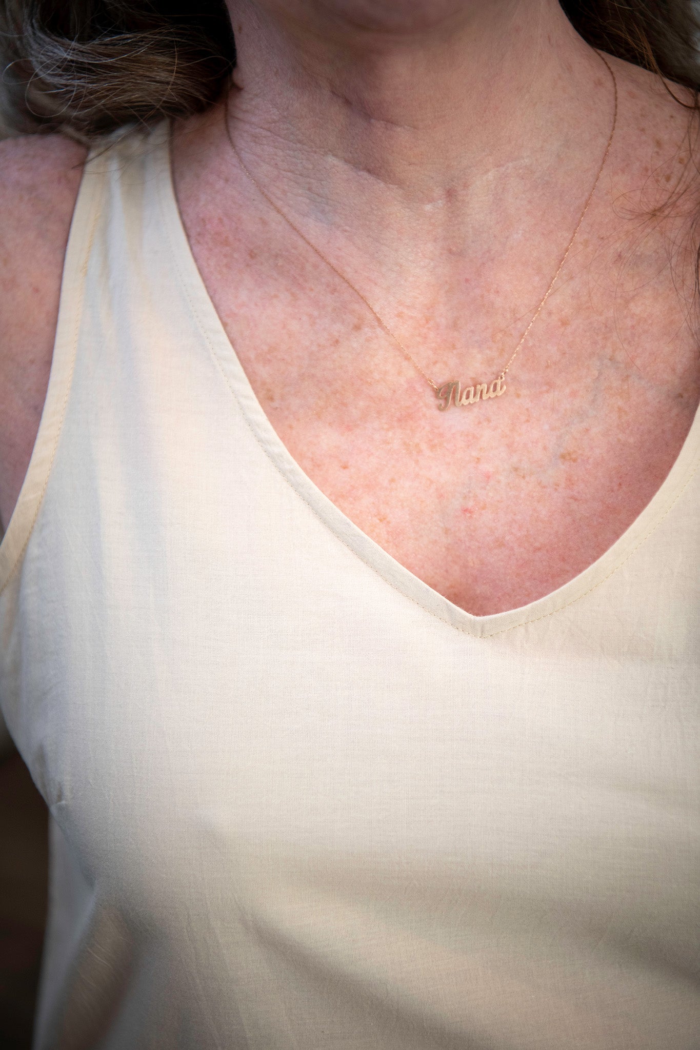 The Eden Slip in Antique White (V-neck)