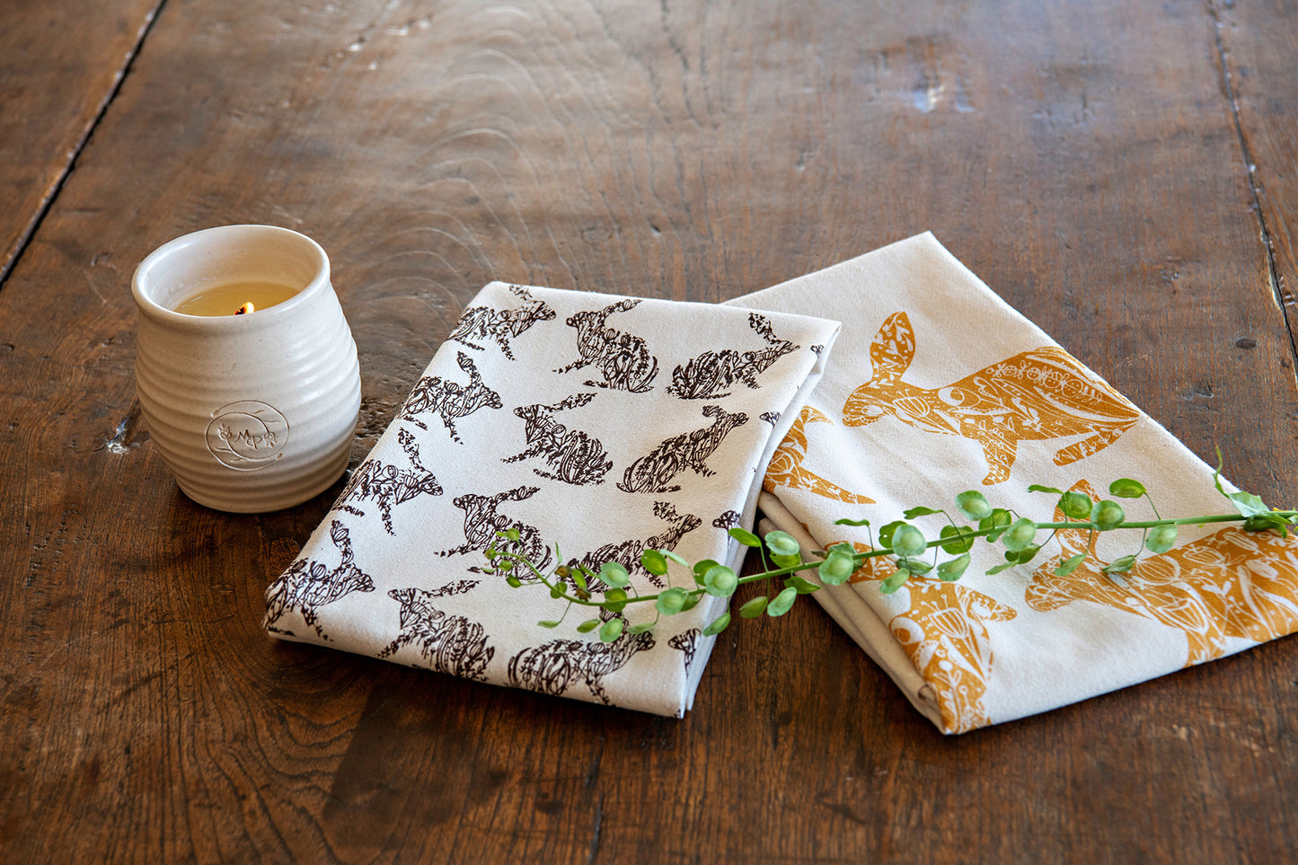 Don't Worry, Be Hoppy Towels, Set of 2