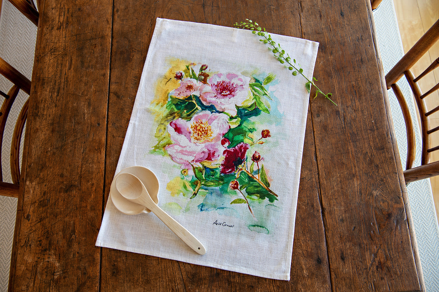 Peony Blossom Tea Towel