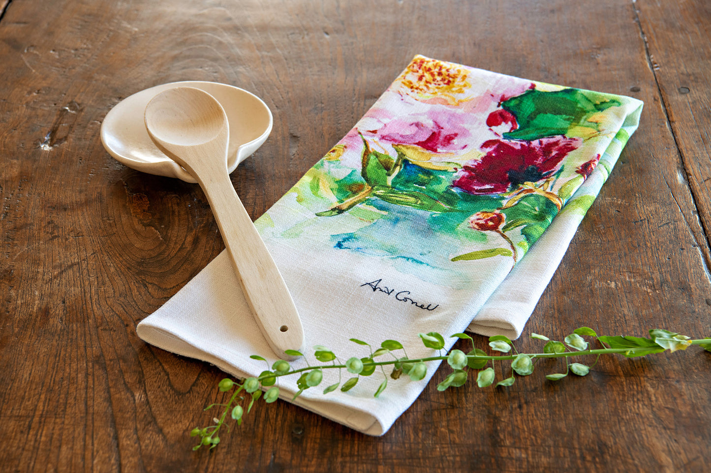 Peony Blossom Tea Towel