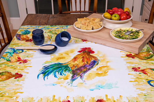 Painterly Rooster Tablecloth