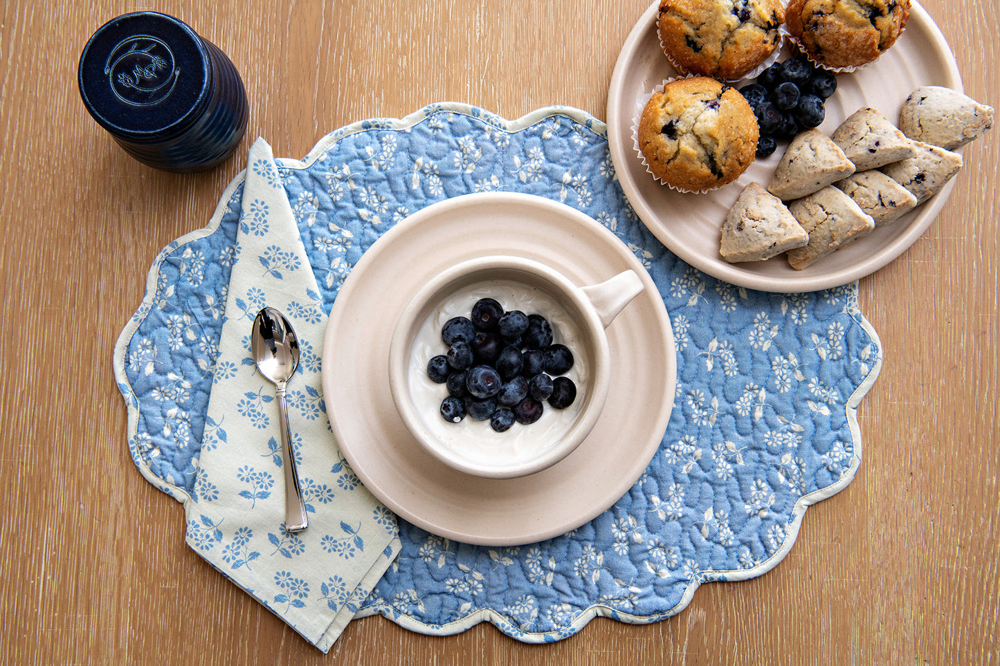 Ditsy Daisy Quilted Placemats, Set of 4