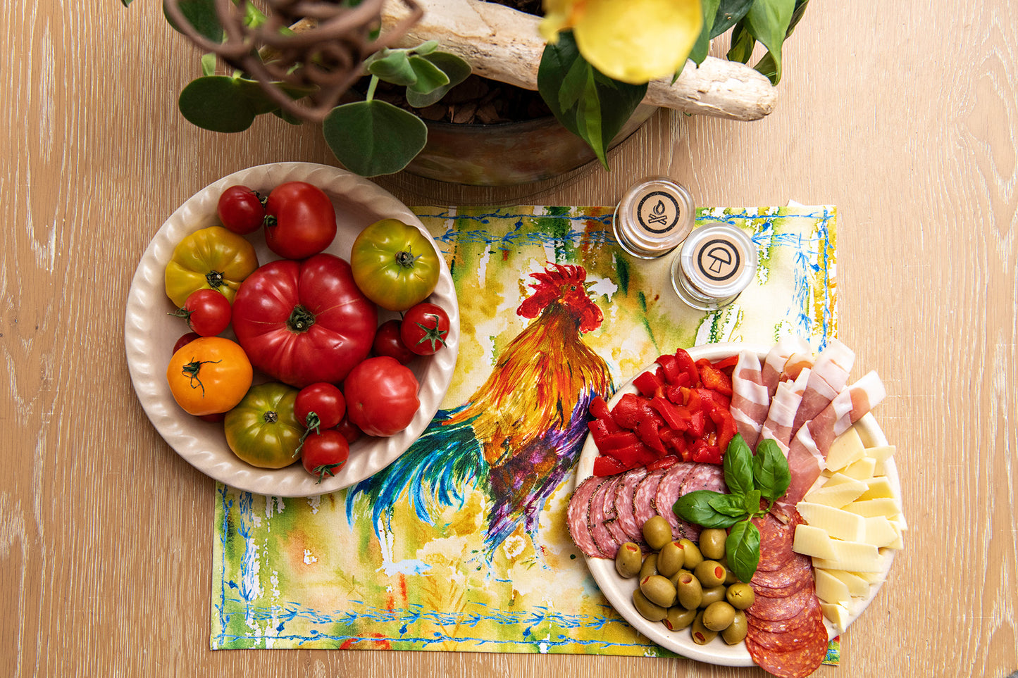 Painterly Rooster Placemats, Set of 4