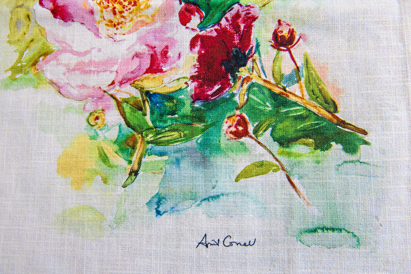 Peony Blossom Tea Towel