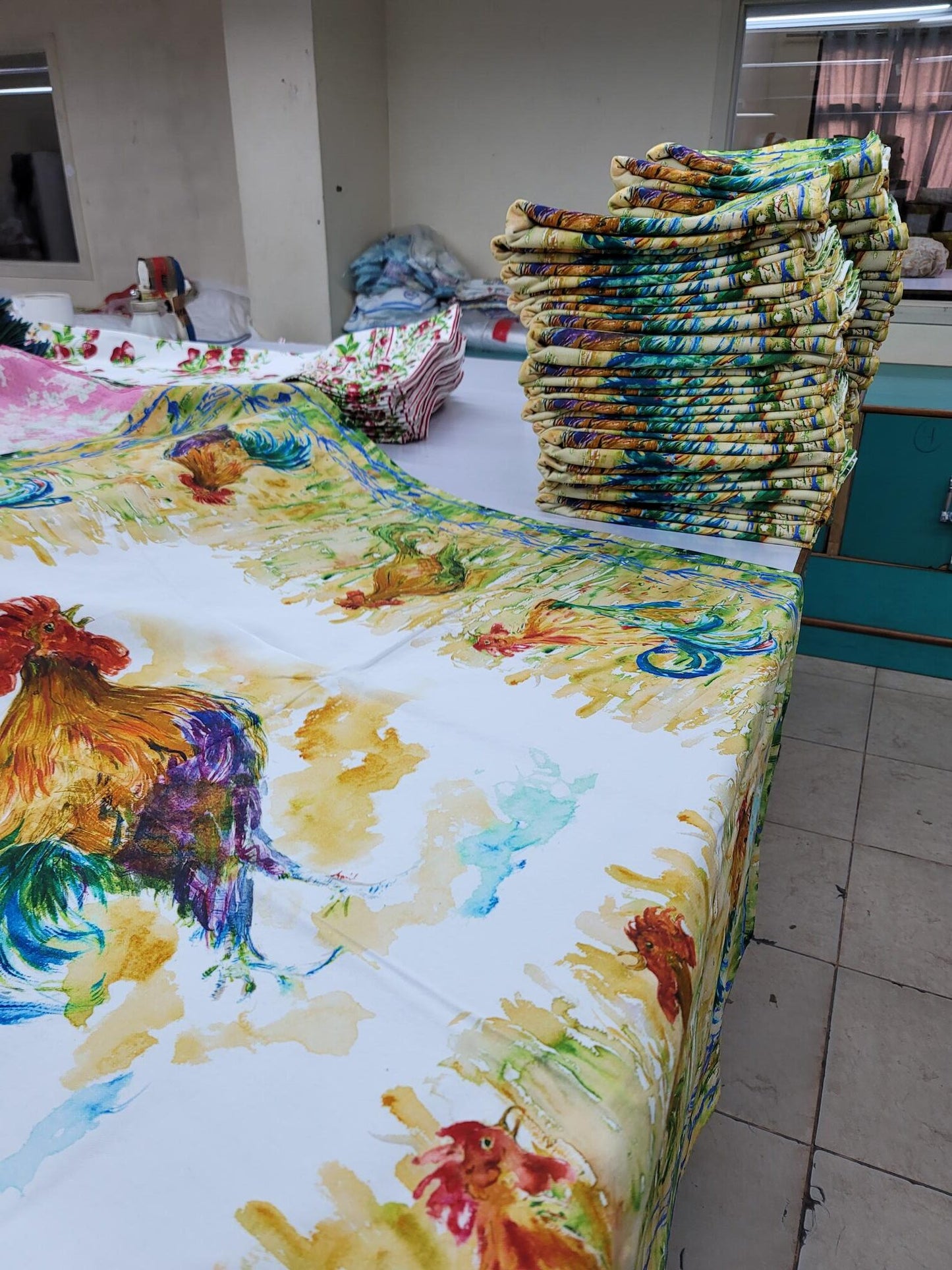 Painterly Rooster Tablecloth