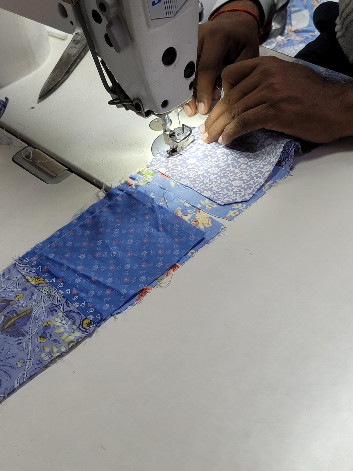 Prairie Patchwork Gathering Apron in Blue