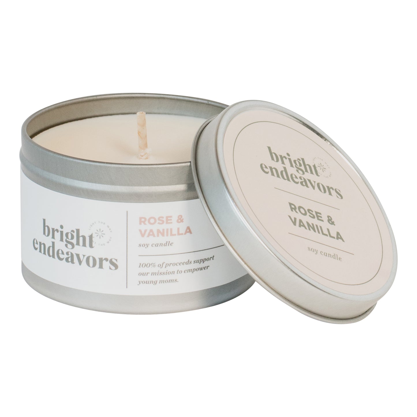 Rose & Vanilla Candle, 8 oz.