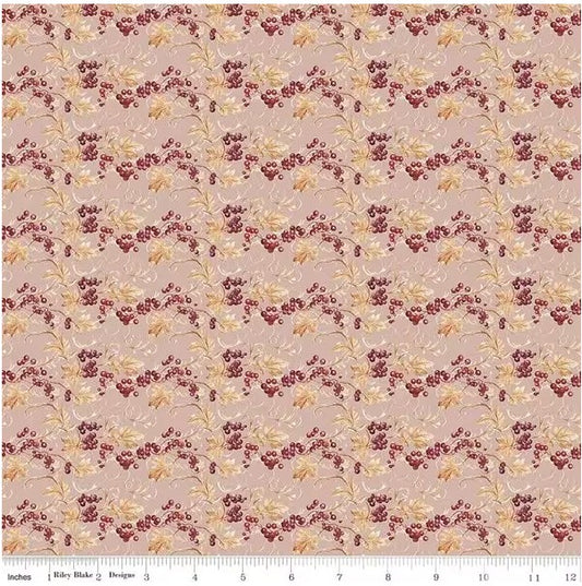 Evening on the Prairie Prairie Berries Blush, Fabric by the Yard