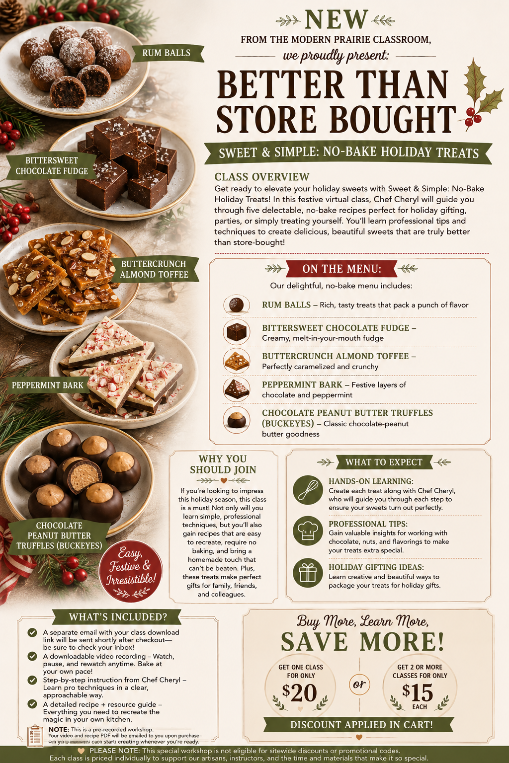 Better Than Store Bought: Sweet & Simple – No-Bake Holiday Treats Virtual Cooking Class (Digital Edition)