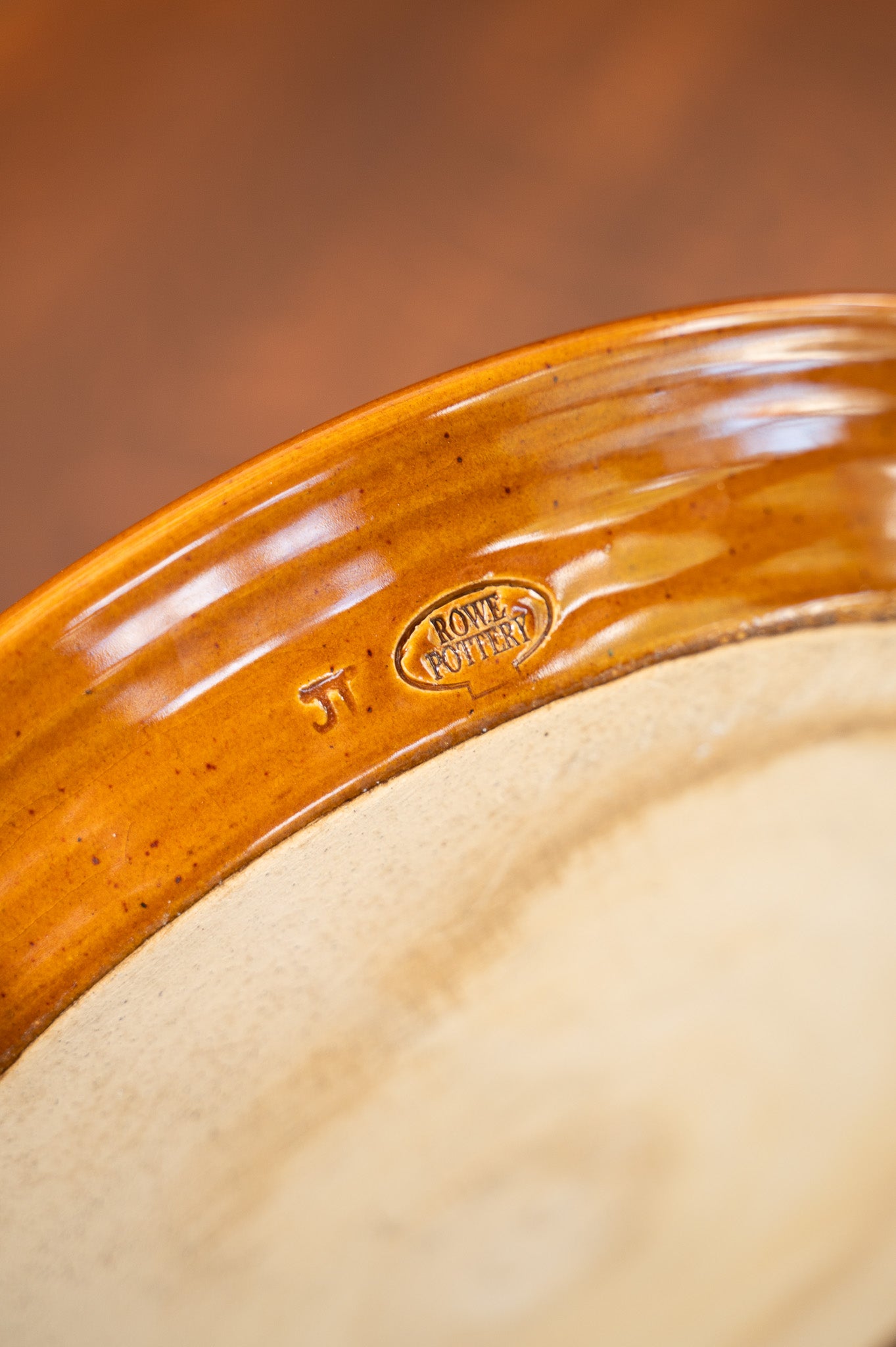 Cinnamon Glaze Ceramic Handled Serving Platter