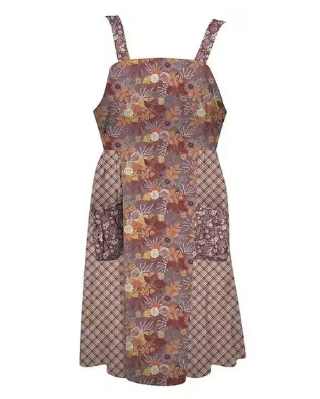 Evening on the Prairie Home Dec 60“ x 60” Cottage Core Apron Panel Grape