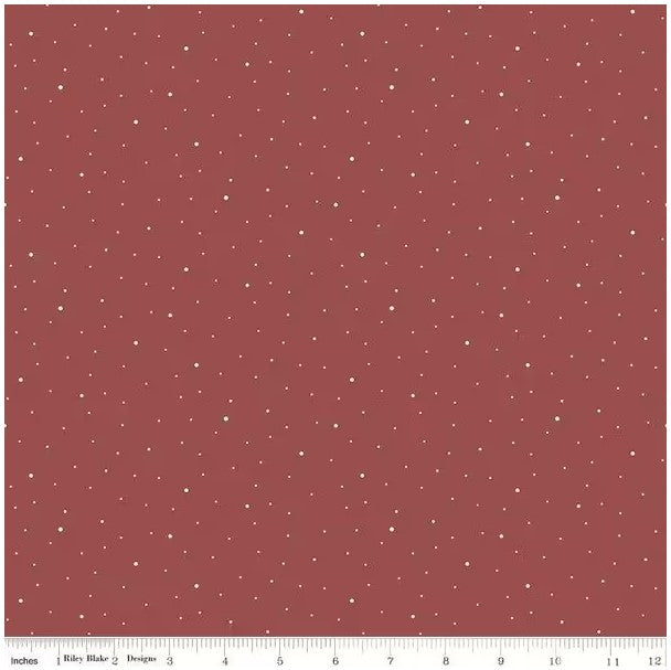 Evening on the Prairie Dapple Dot Color Marsala, Fabric by the Yard