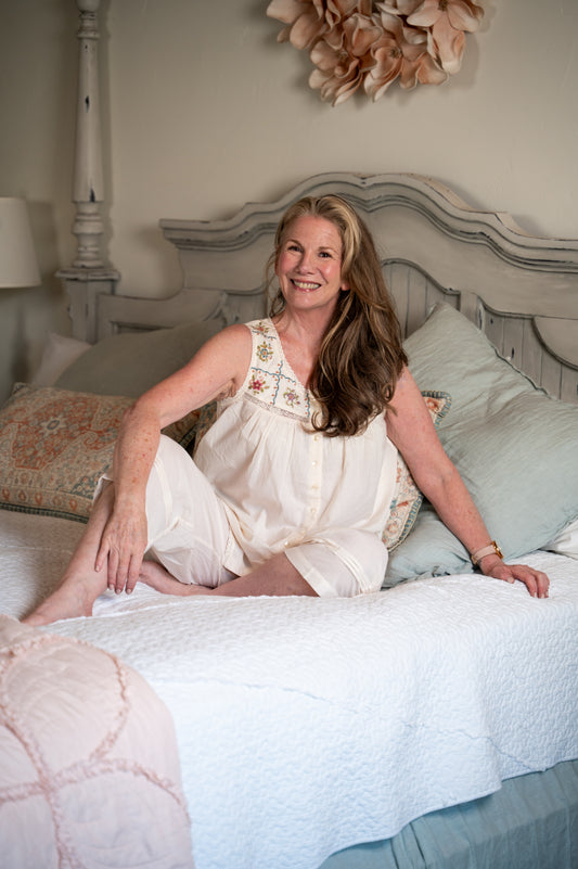 Elegant Embroidery Sleep Set