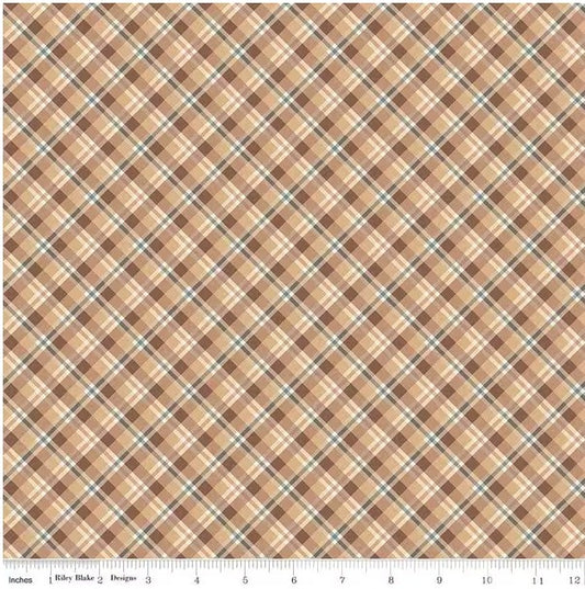 Evening on the Prairie Prairie Plaid Sienna, Fabric by the Yard