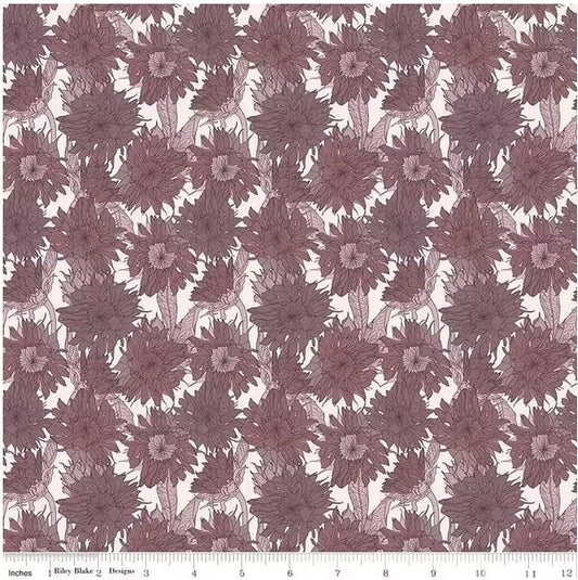 Evening on the Prairie Sunflower Grape, Fabric by the Yard