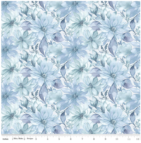 Daybreak on the Prairie Blue Floral, Fabric by the Yard