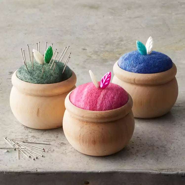 Life's 'Pin' Good, Custom Felted Pin Cushion in Green