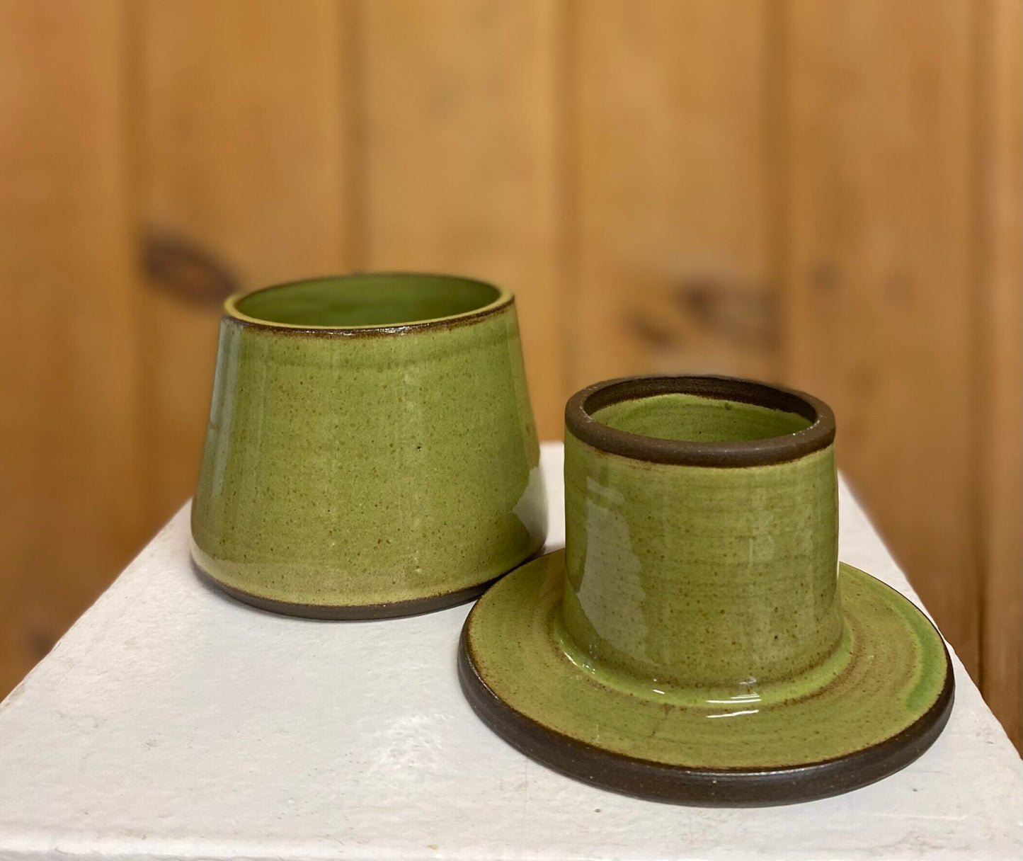 French Butter Crock in Prairie Green