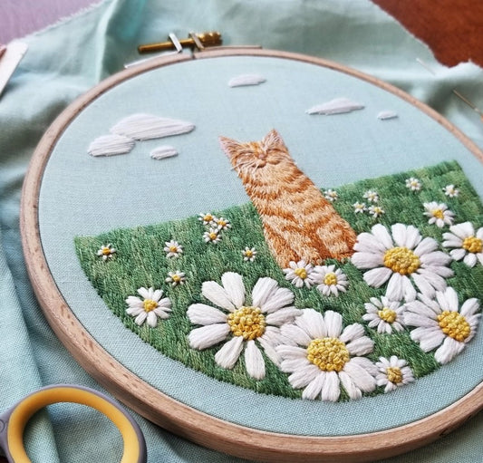 Happy Cat Beginner's Hand Embroidery Kit