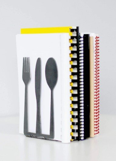 Fork, Knife & Spoon Cookbook Bookends