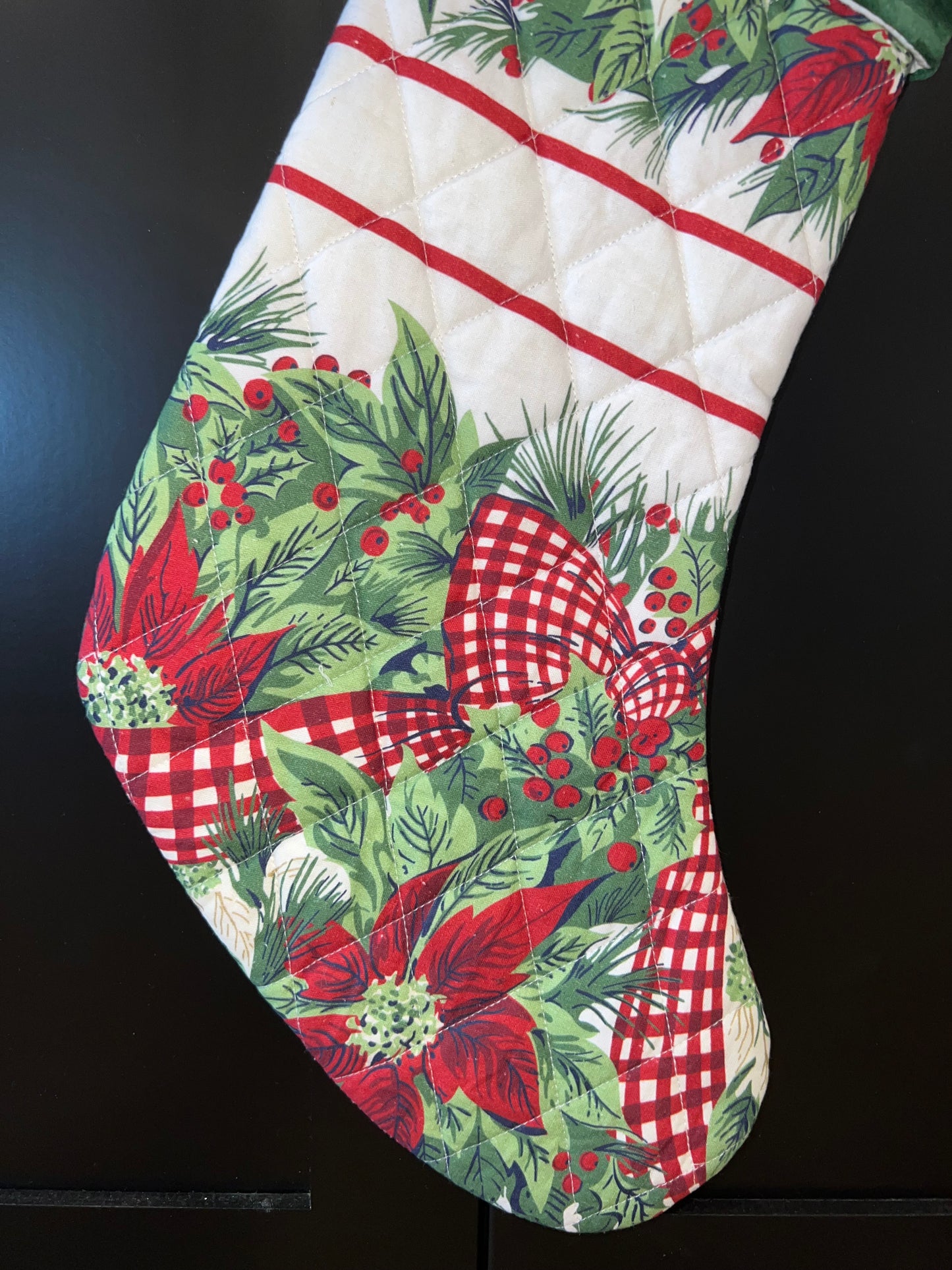 Christmas Cottage Poinsettia Stocking
