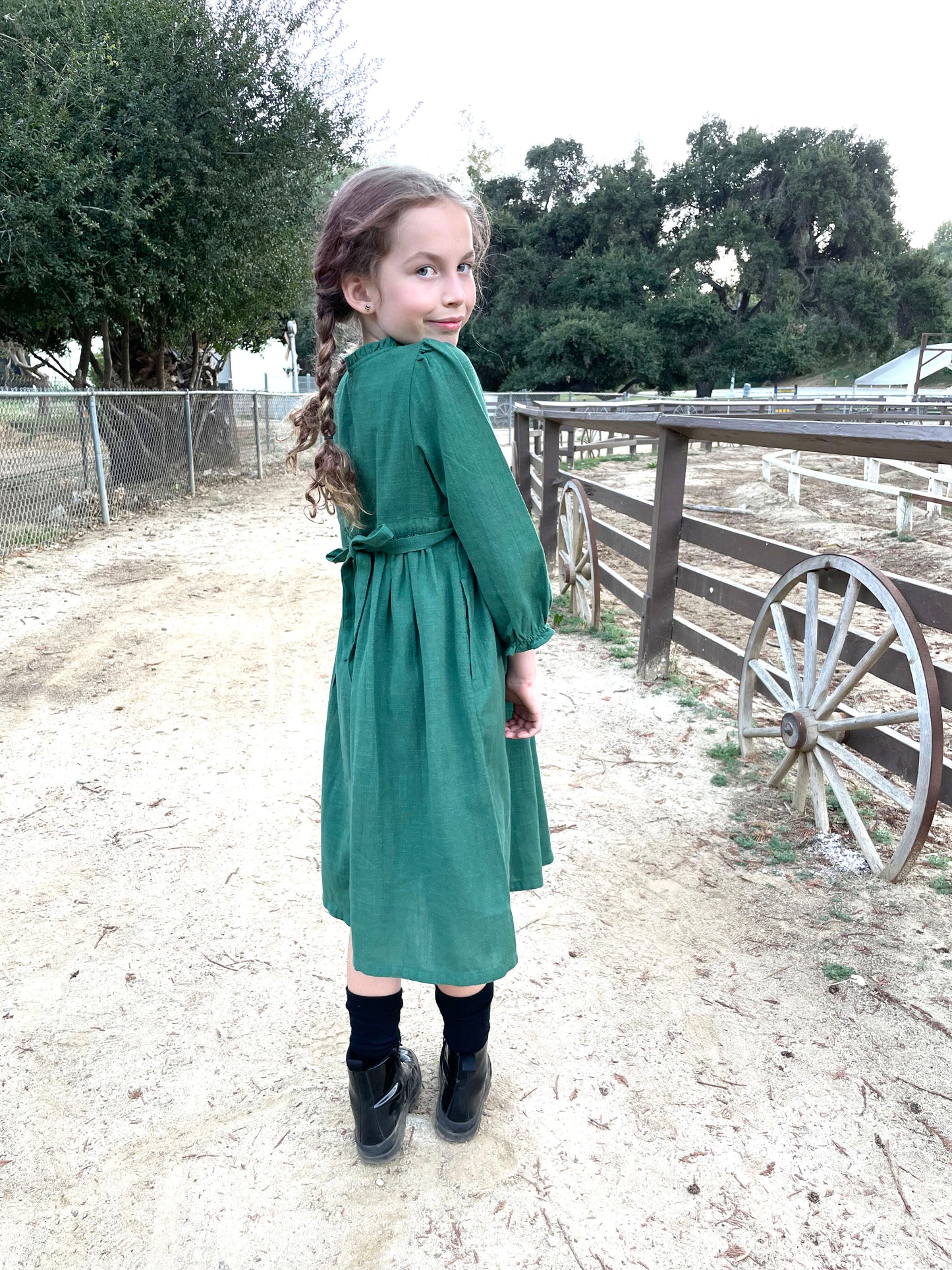 Quarter-Pint Laura Dress in Emerald