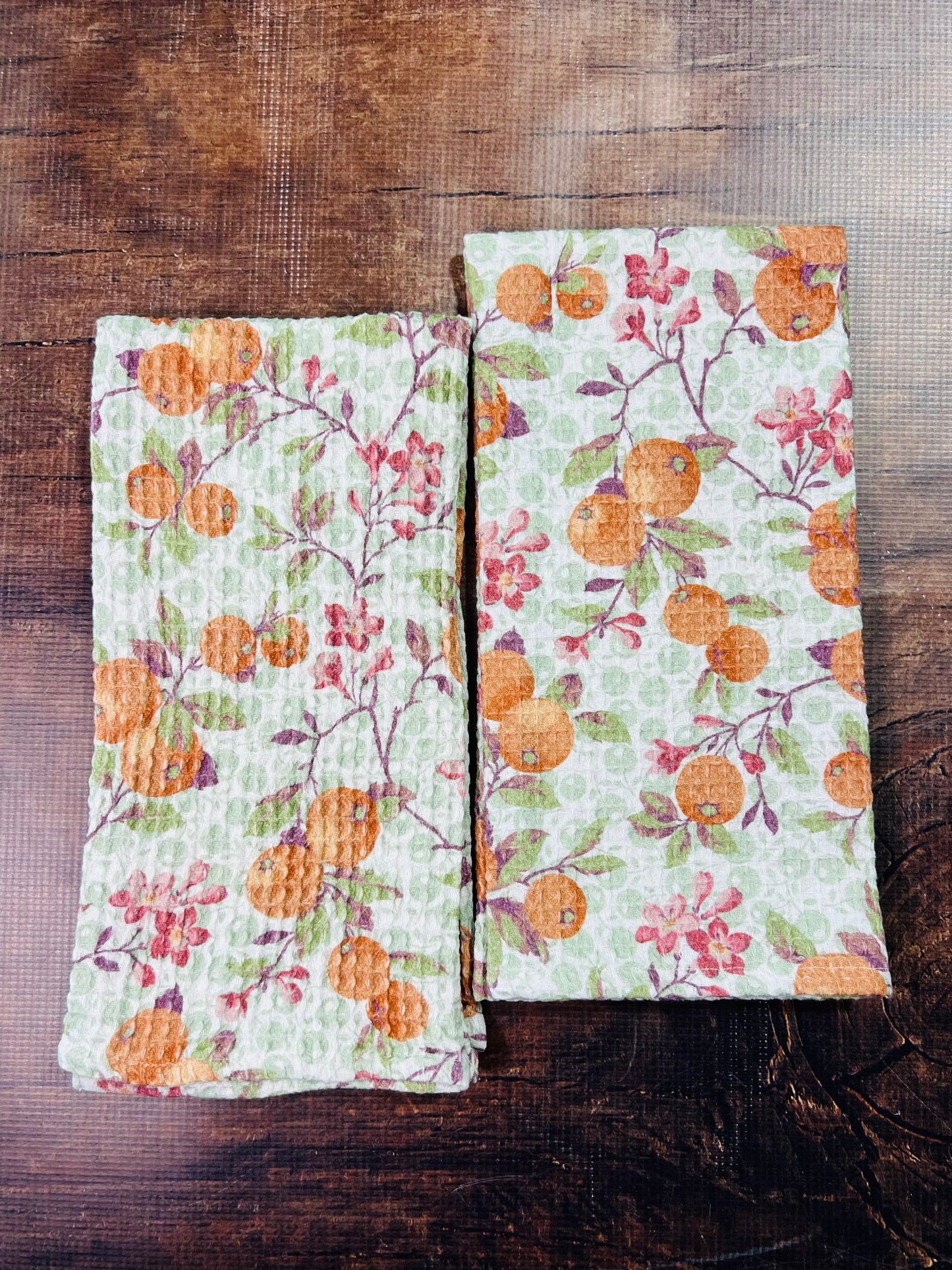 Orange Blossom Tea Towels, Set of 2