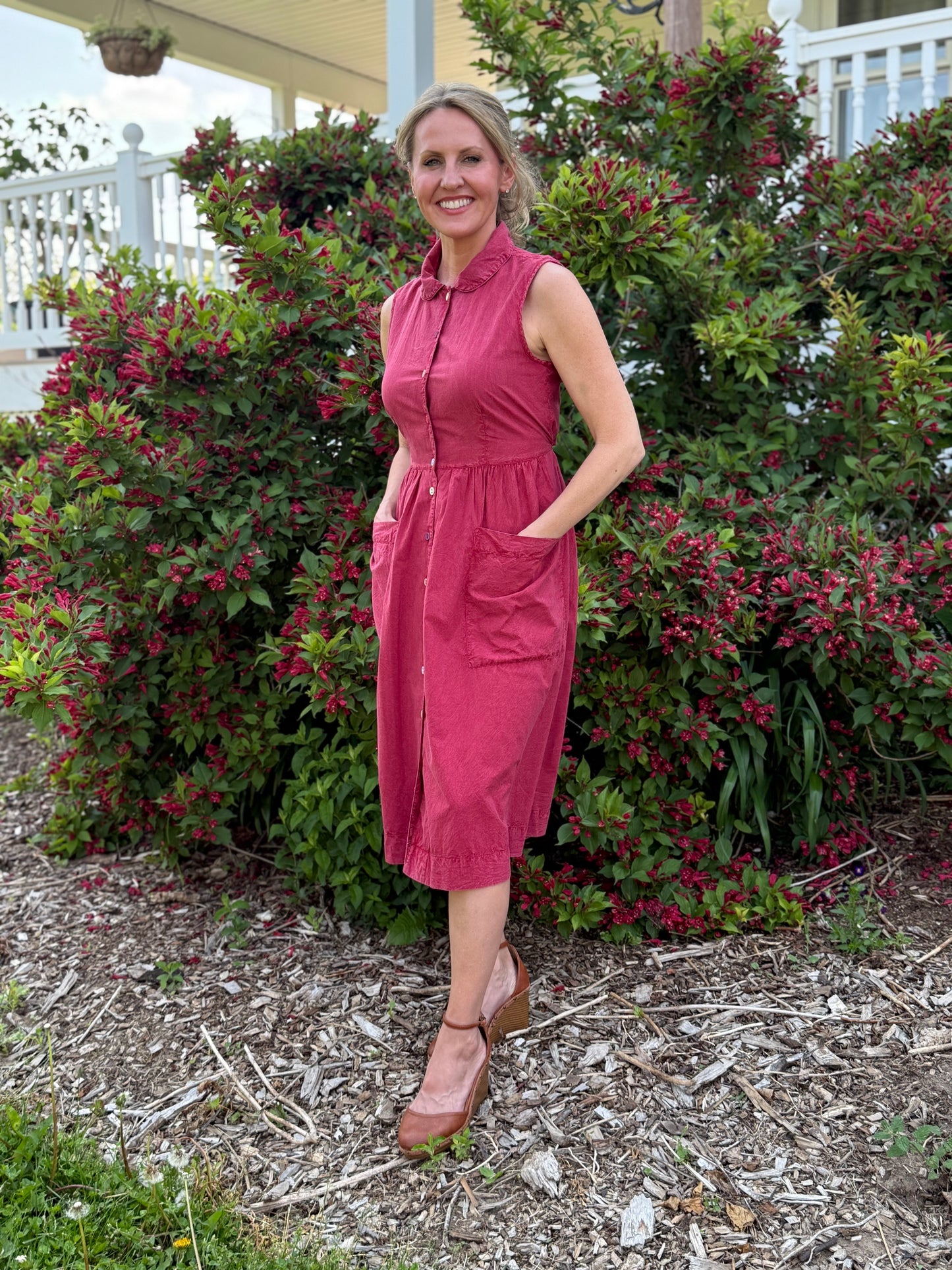 The Porch Swing Dress in Red