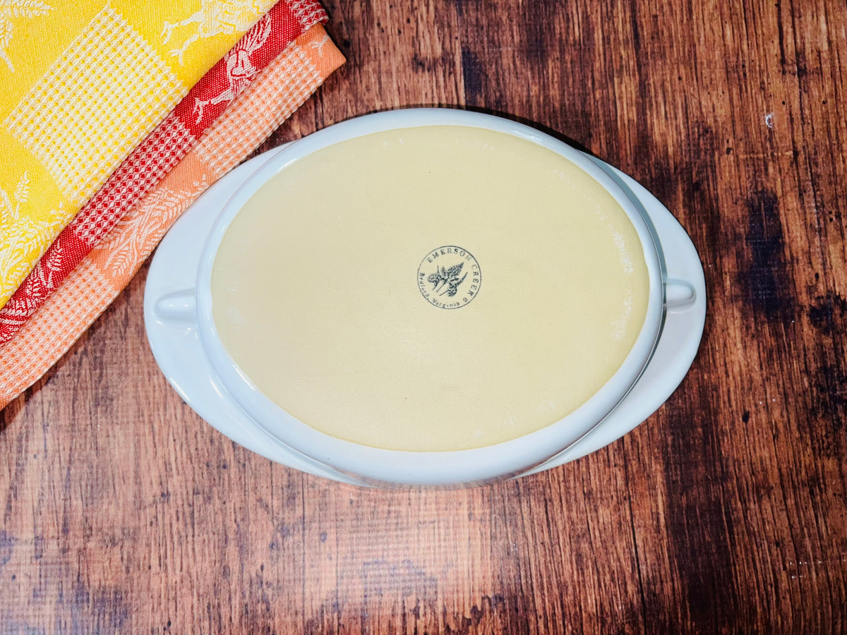The Brookline Oval Casserole Baker in Ivory