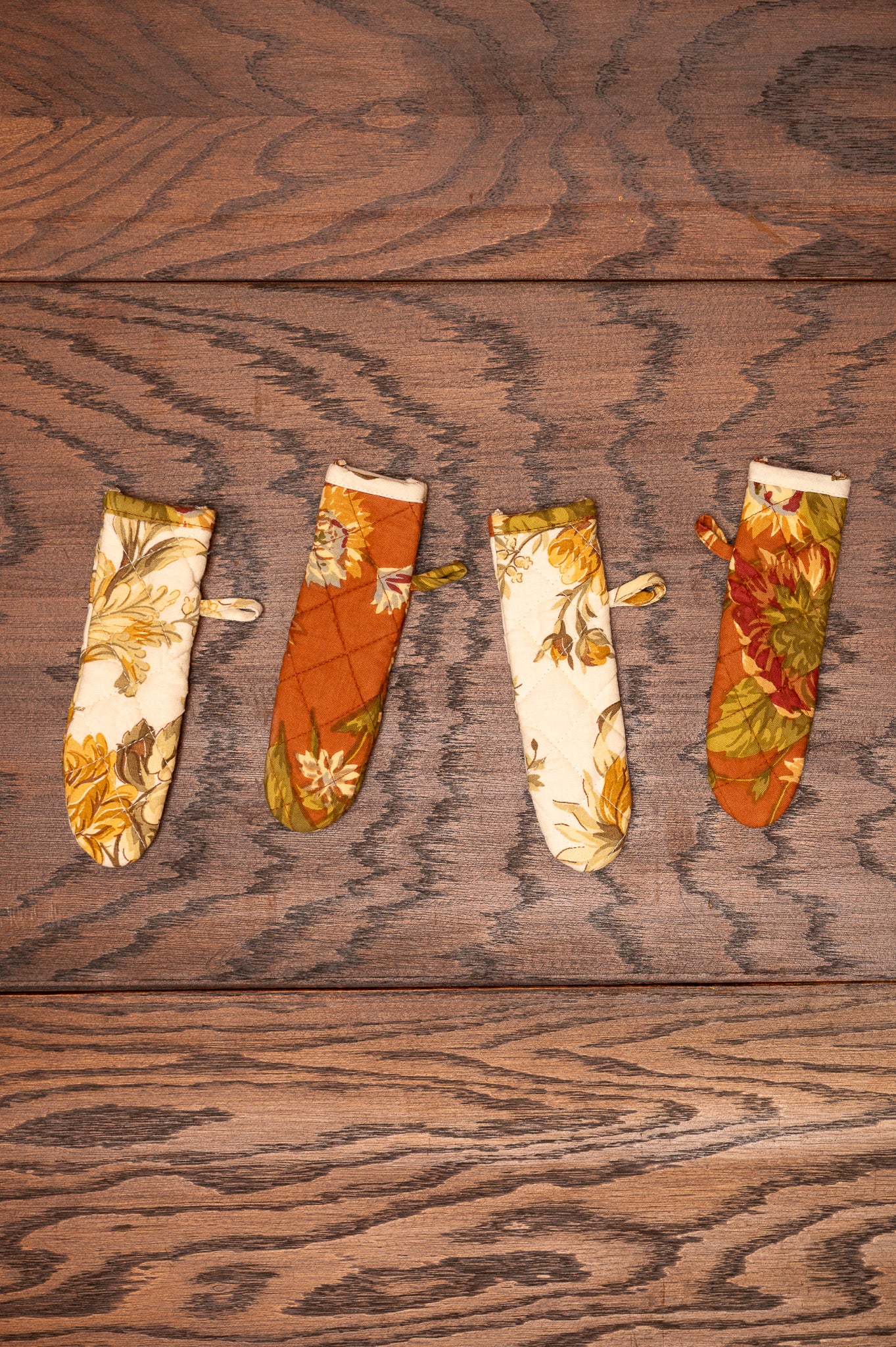 Marguerite & Musical Floral Skillet Handle Covers, Set of 4