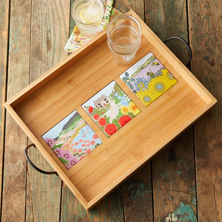 Summer Loving Bamboo Serving Tray