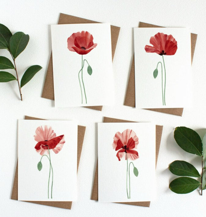 Wild Poppy Notecard Set