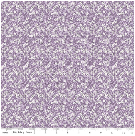 Daybreak on the Prairie Purple Spring Floral, Fabric by the Yard