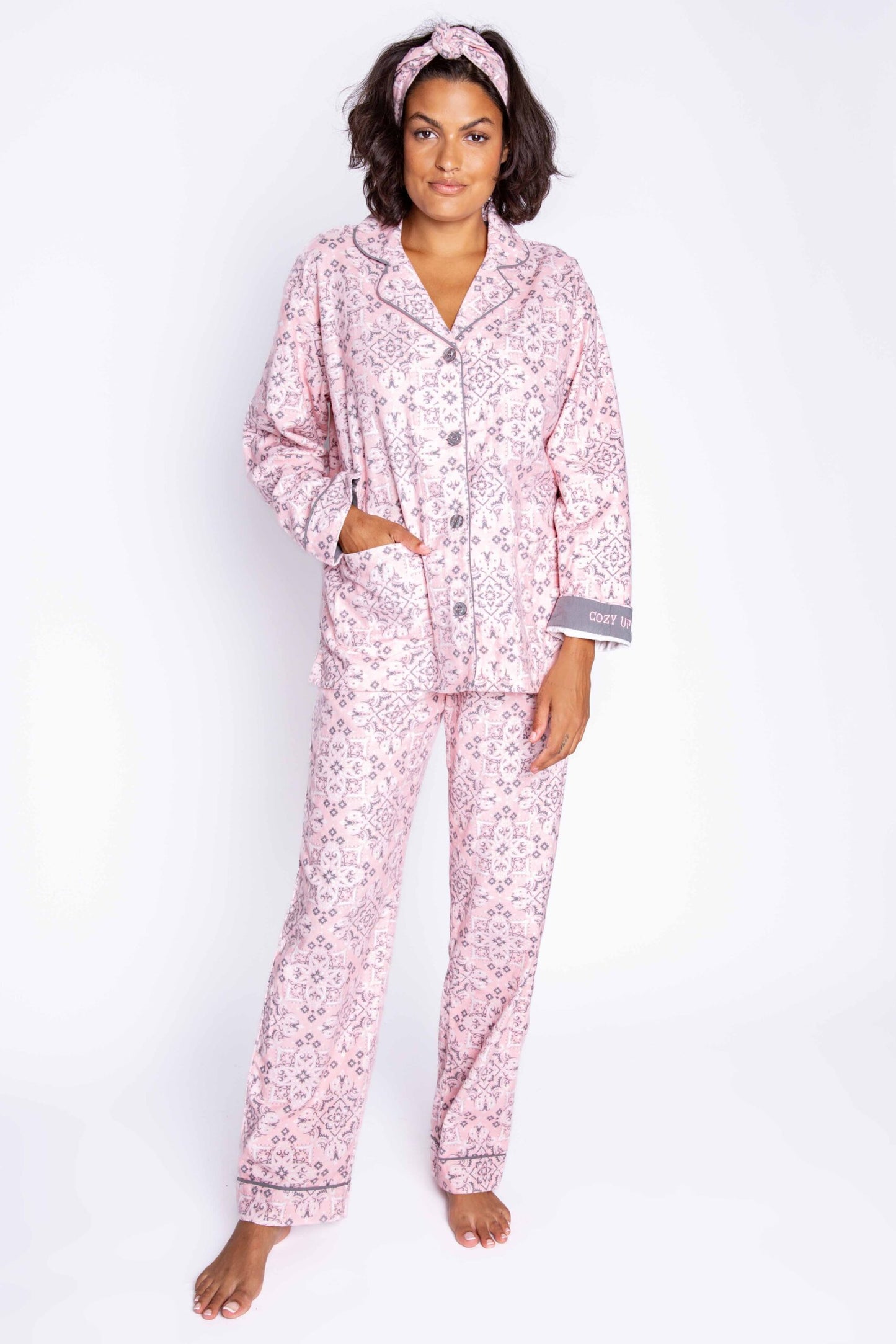 Blush Bandana Pajamas and Headband Set
