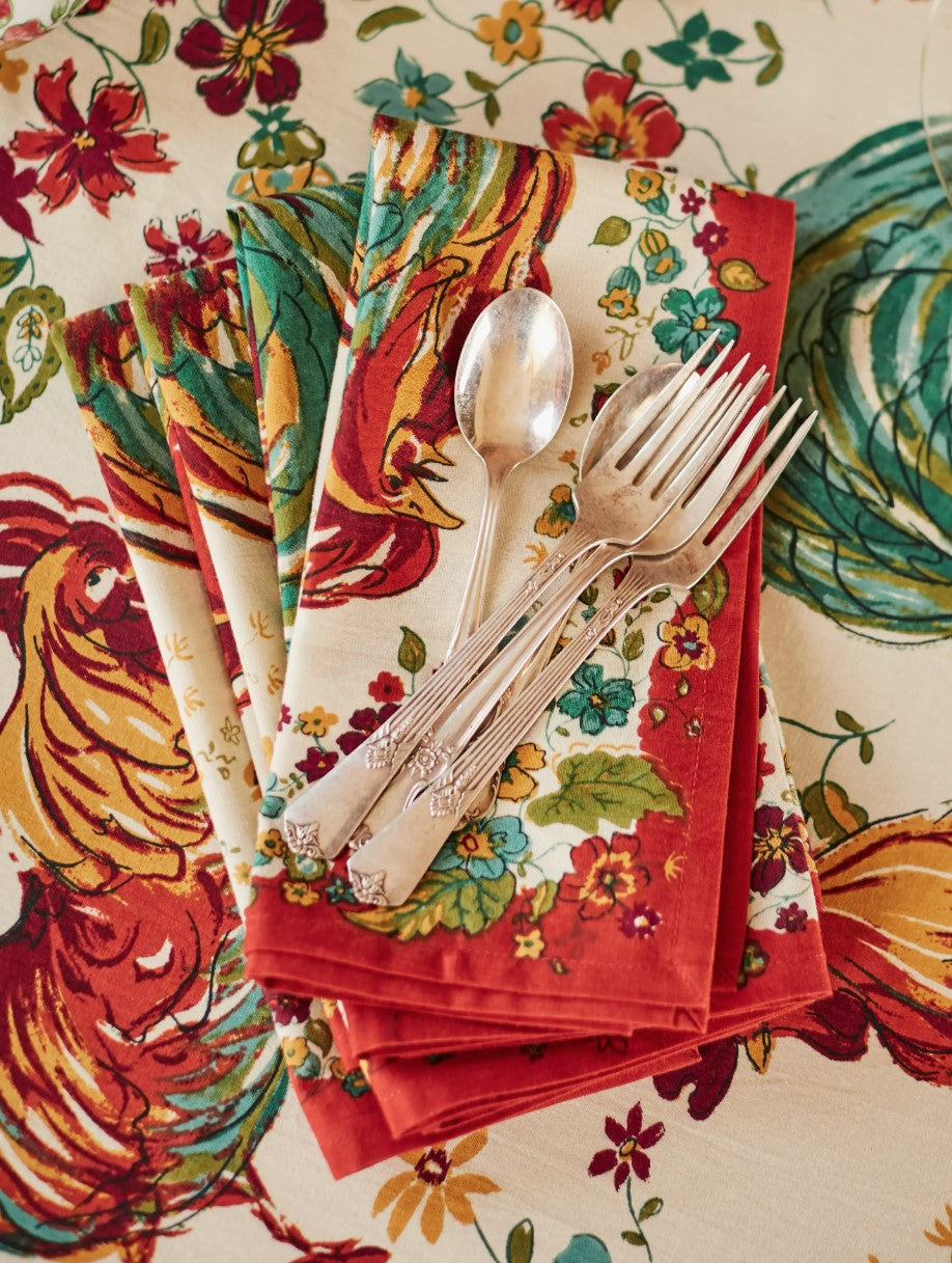 Prairie Rooster Napkins, Set of 4