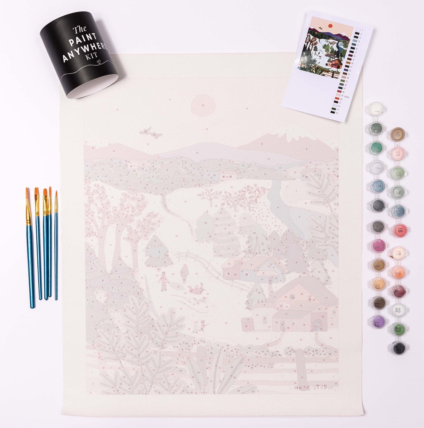 Snow Scene Paint-By-Numbers Kit