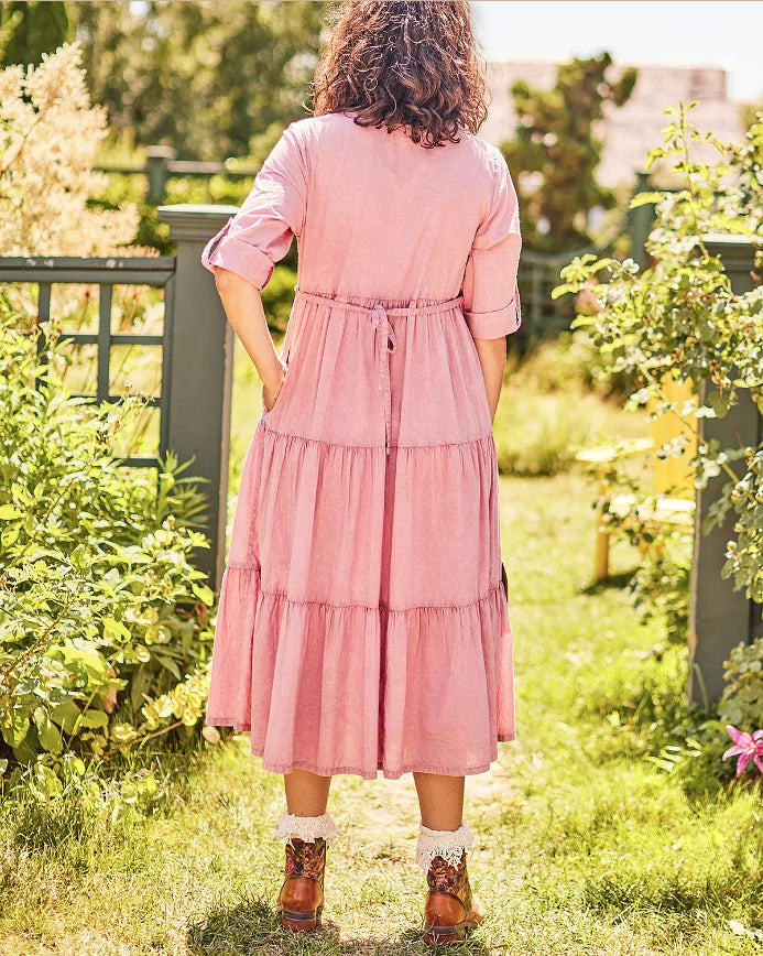 Friendship Midi Dress in Rose