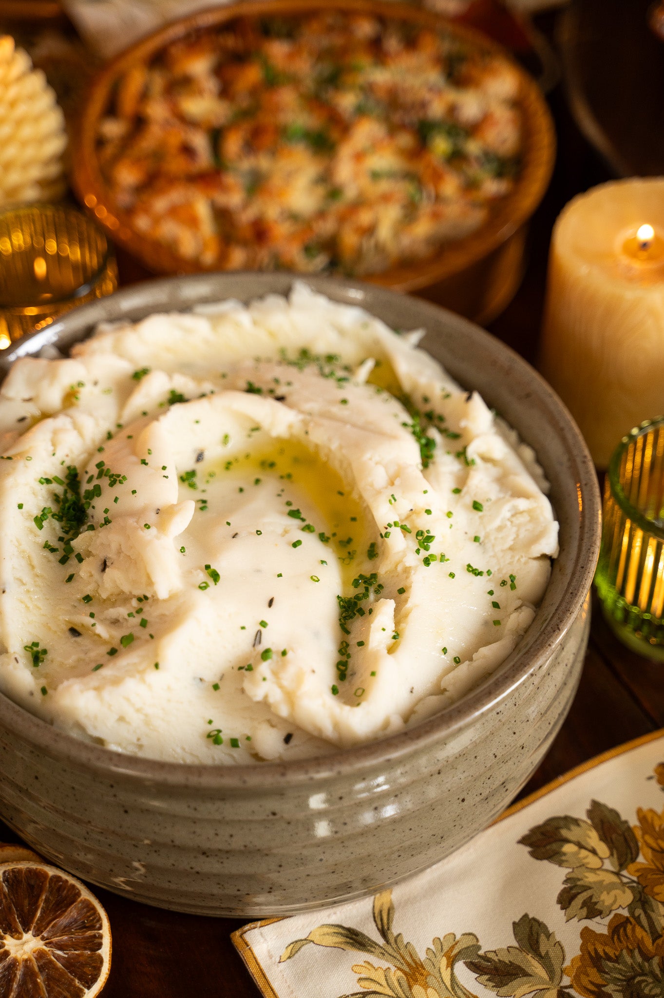 Mocha Ridges Serving Bowl