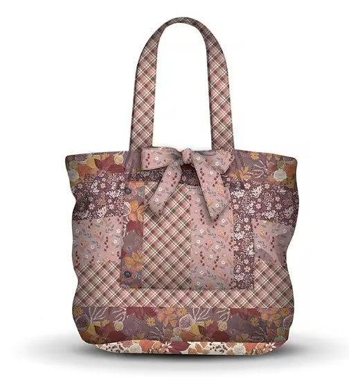 Evening on the Prairie Home Dec 42“ x 60” Cottage Core Tote Panel Grape