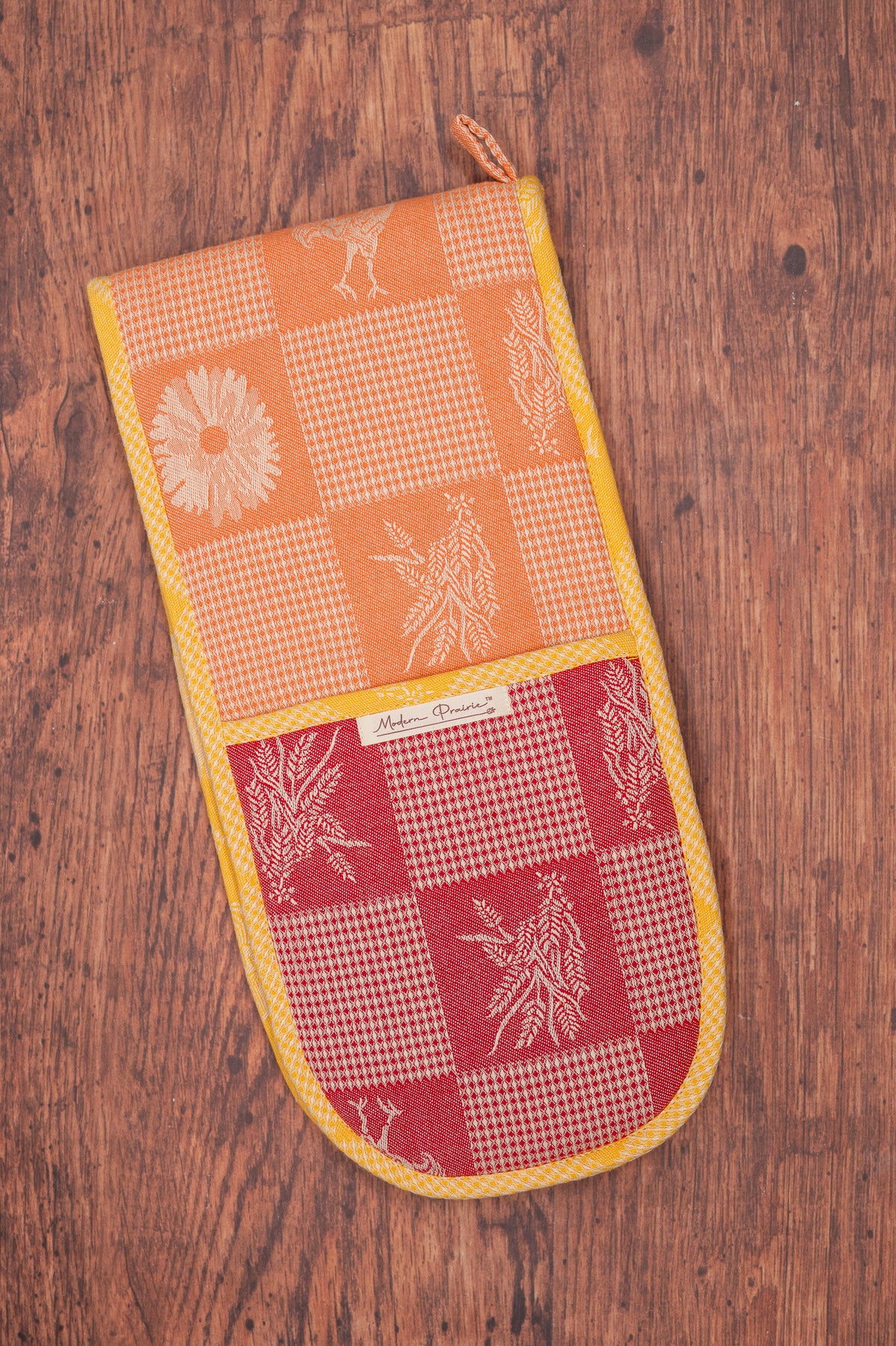 Prairie Kitchen Jacquard Double Pot Mitt in Warm