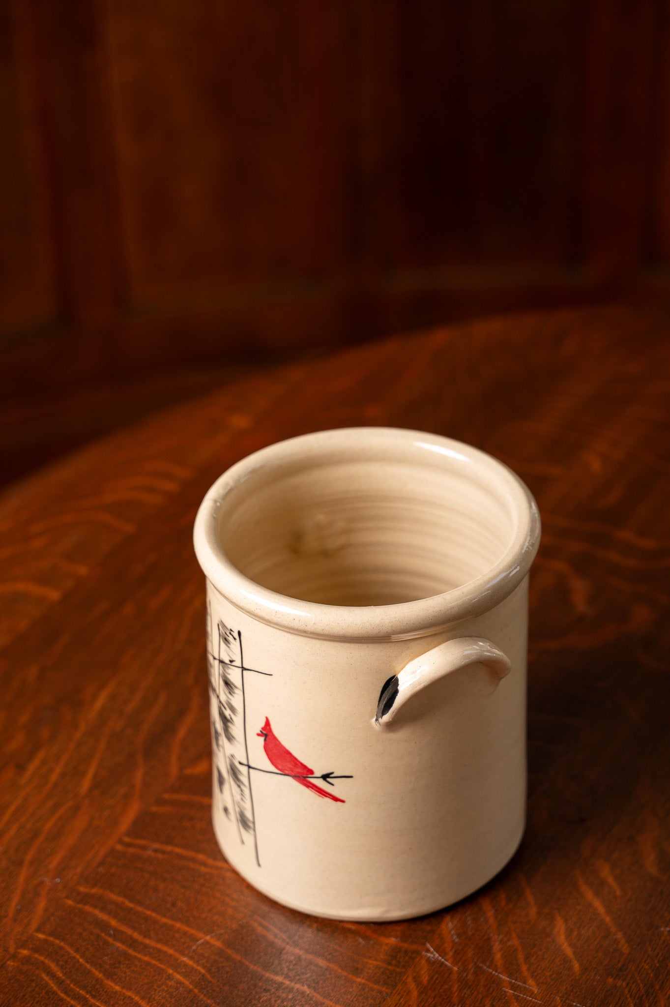 Winter Birch Handled Half-Gallon Crock