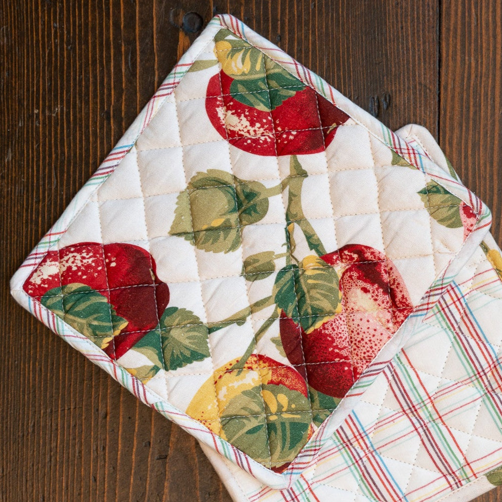 Apple Tree Potholders, Set of 2