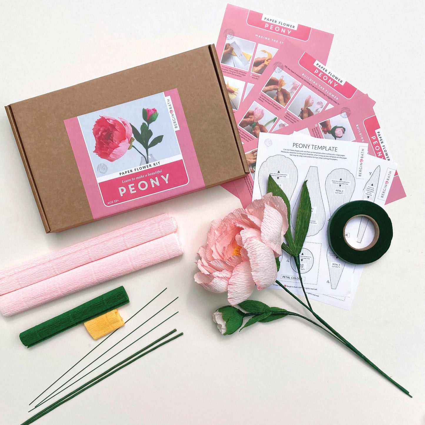 Paper Flower Kit in Peony — Beginner Friendly