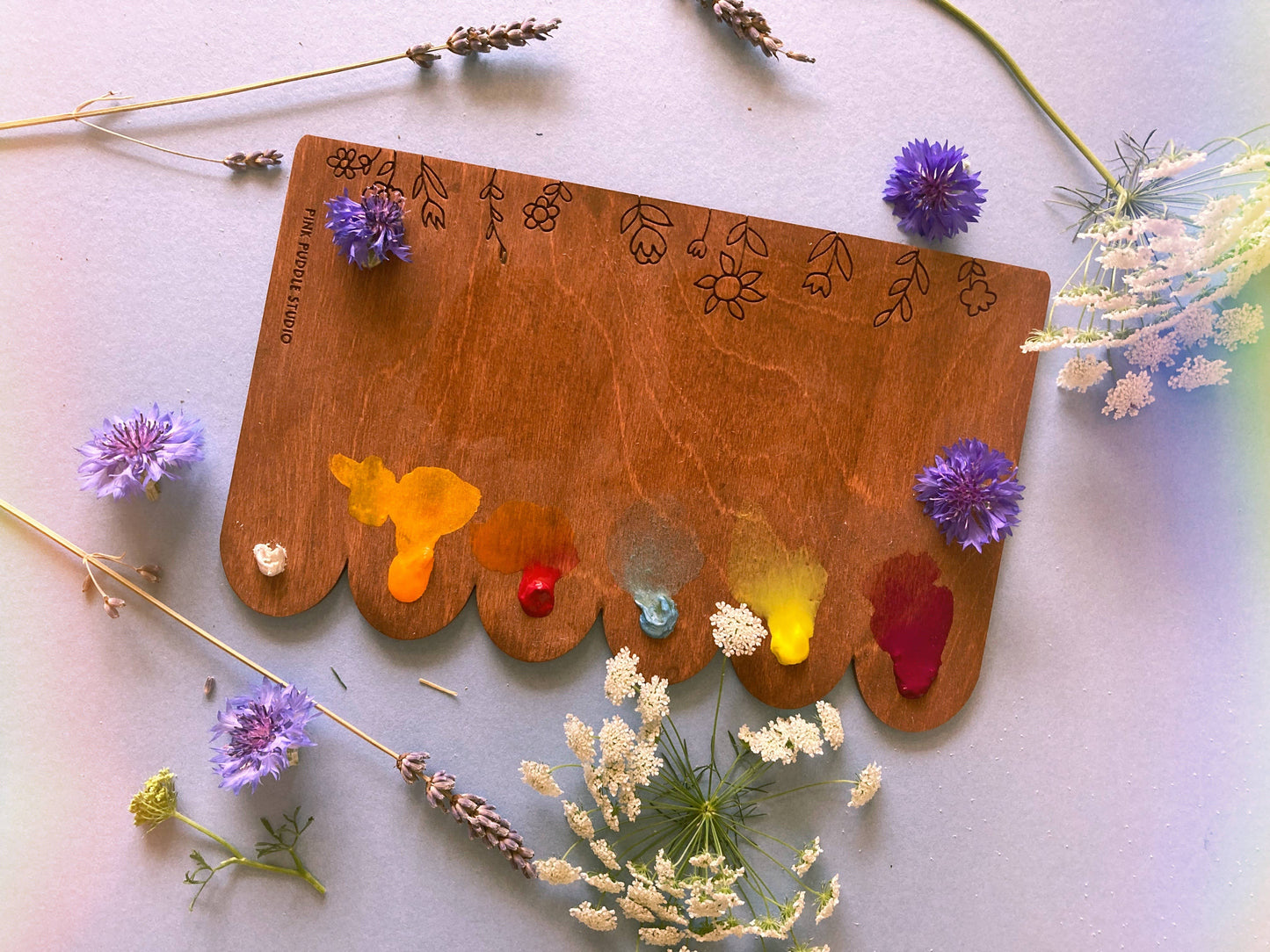 Wildflower Wood Watercolor Art Palette