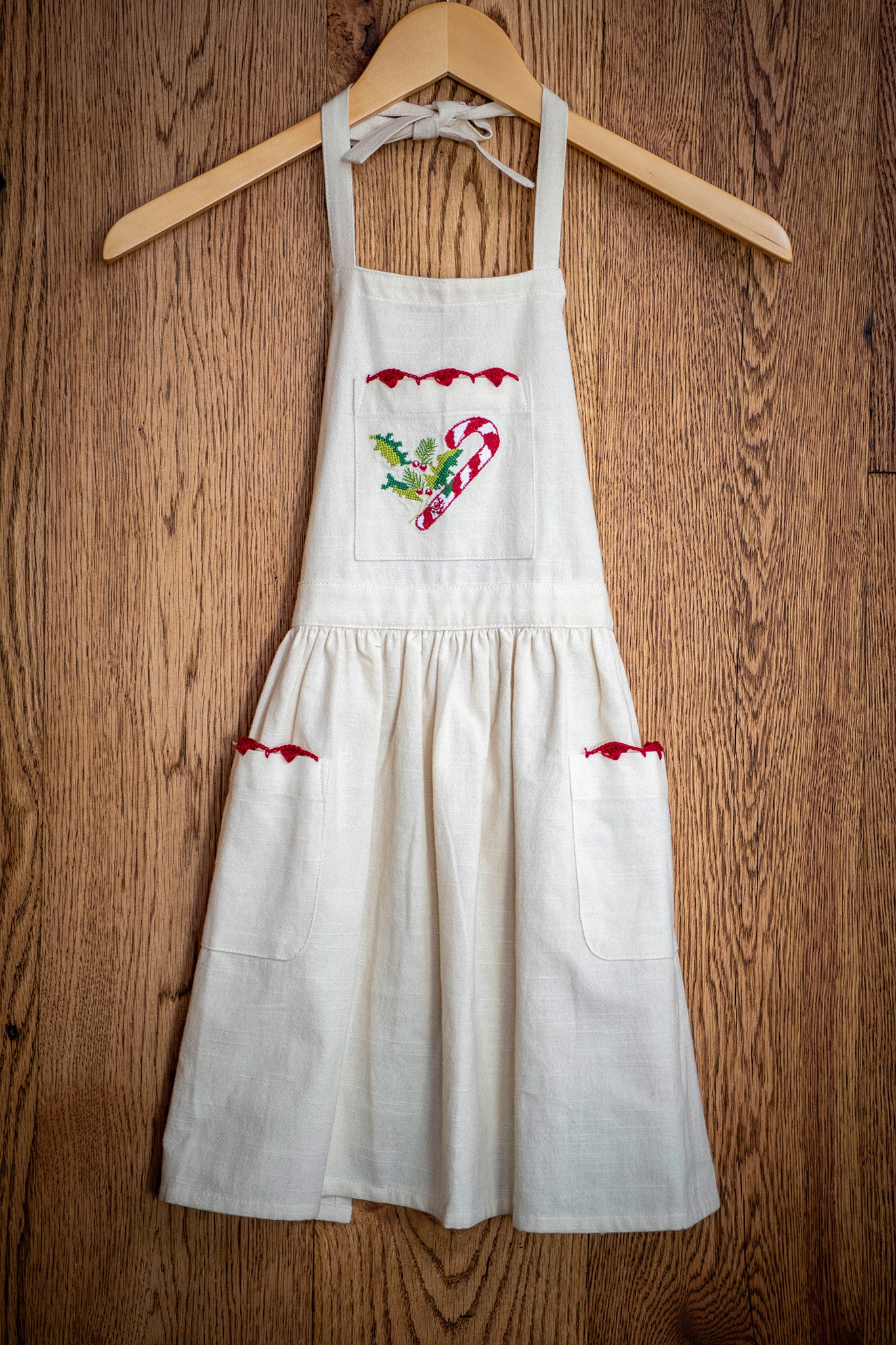 Candy Cane Embroidered Half-Pint Apron