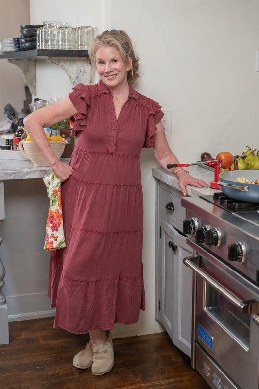 The Cecelia Dress in Wine