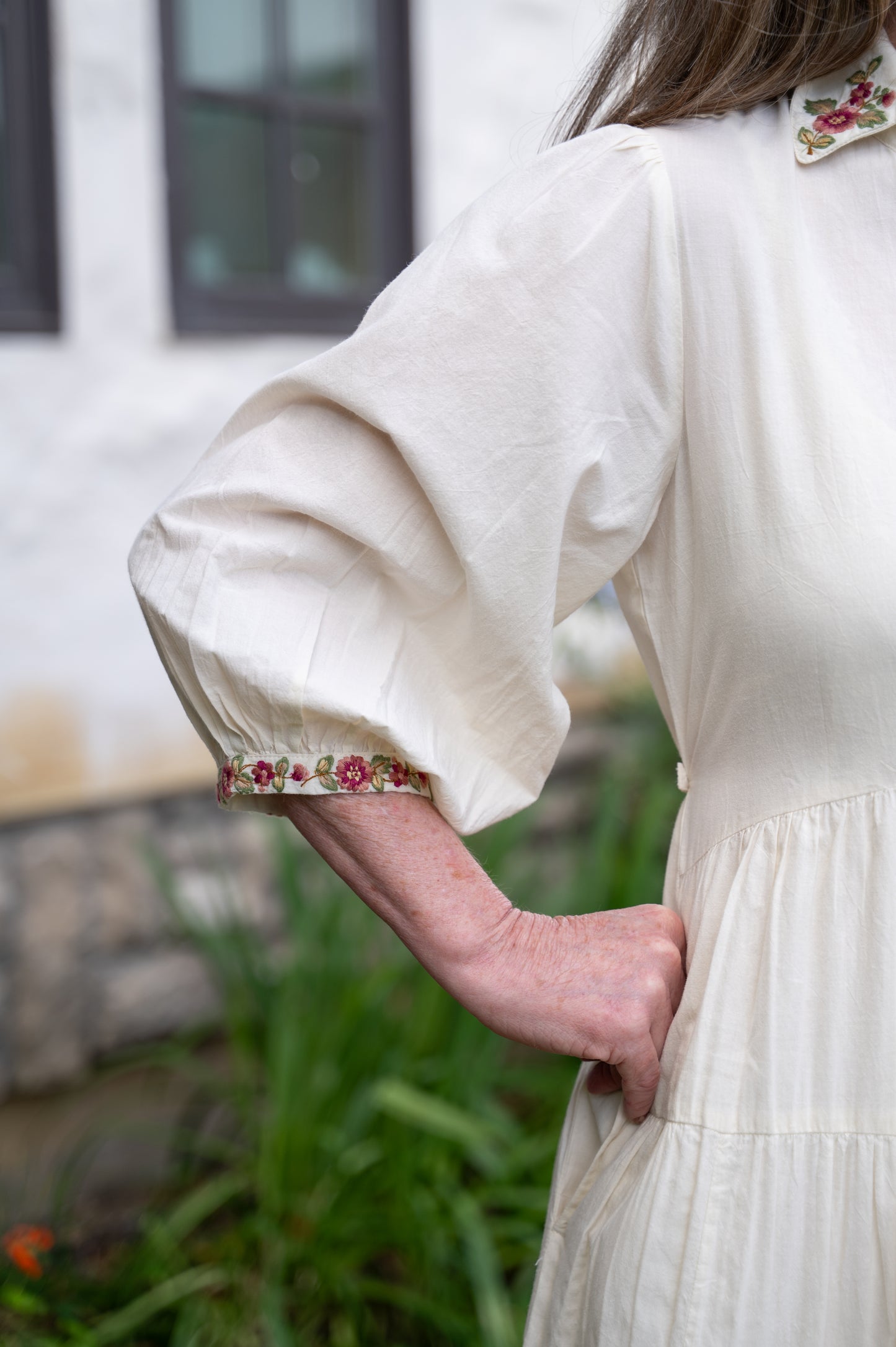 Cecelia Long Sleeve Dress in Ivory